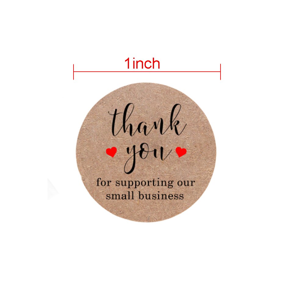 500pcs "Thank You For Supporting Our Small Business" Kraft Stickers Paper With Love Stickers For DIY Making Card Box