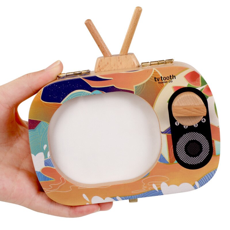 Trä baby tandlåda trä mjölk tänder låda tand arrangör lagring pojkar flickor spara souvenir för barn