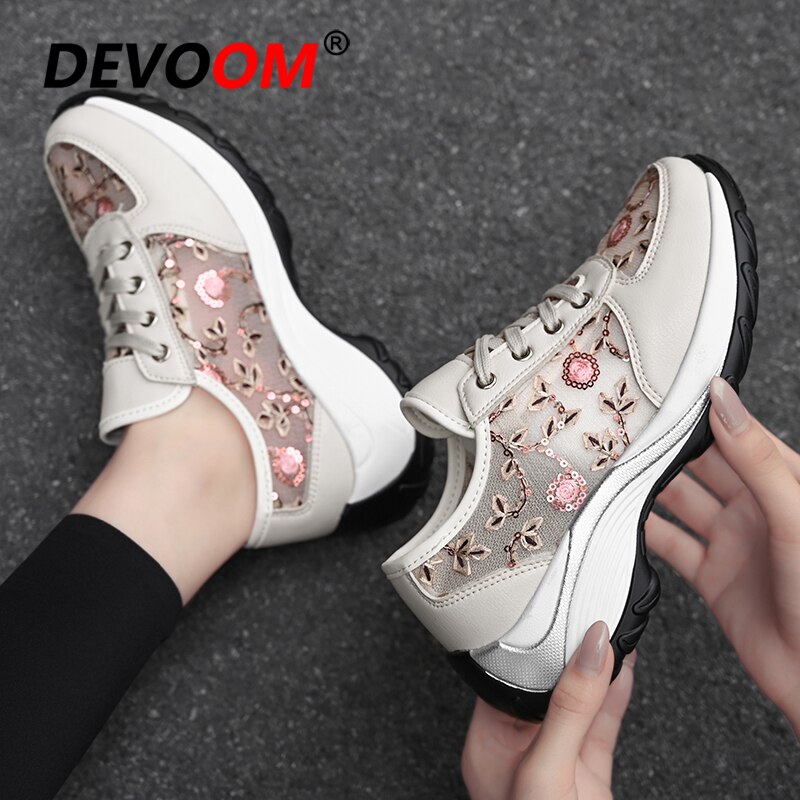 Summer Women Slimming Fitness Shoes Swing Sport Shoes Women Platform Toning Shoes Woman Breathable Mesh Sneakers Women 40