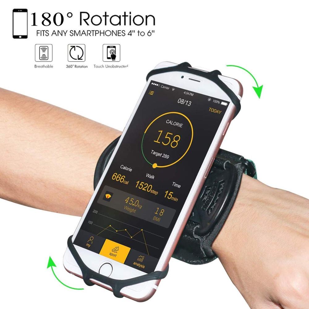 Polsbandje Telefoon Houder 180 ° Draaibare Universele Sport Polsband Voor Iphone Running Armband Voor Samsung Voor Huawei Wandelen Fietsen