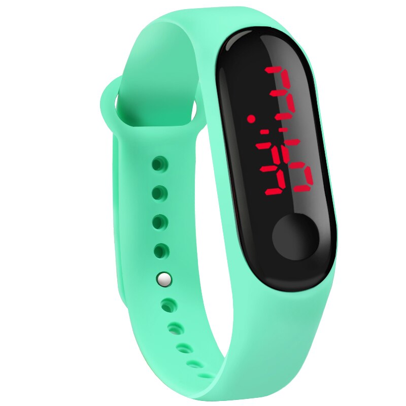 10 farben berühren LED Anzeige Datum Digital-Sport lässig Silikon Gurt Männer Frauen Armbinde freundlicher Armbinde Uhr Uhr: Grün