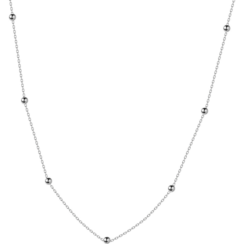 MloveAcc, cadena básica clásica cuentas de plata esterlina 925, cadena ajustable para collar, joyería de