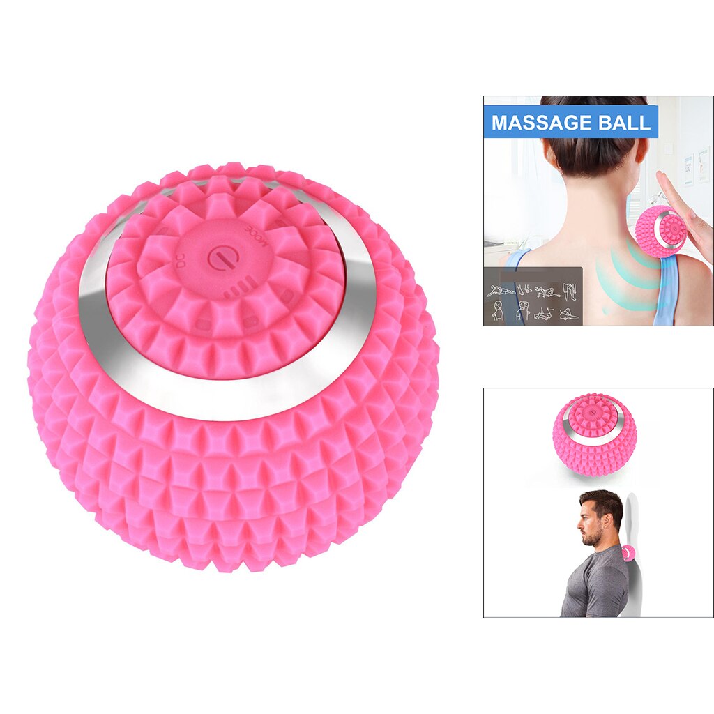 Silicone Massage Ball, Washable Deep Tissue 3 Speed High Intensity Vibrating Massage Roller Muscle Relax, Exercise Warm Up Ball