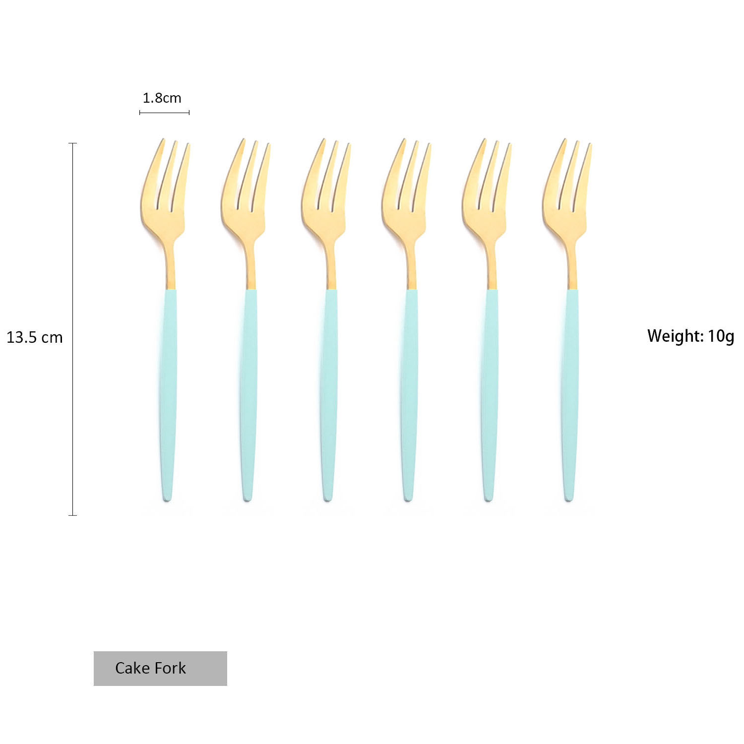 Juego de Mini tenedor para fruta, pastel, aperitivos, té de acero inoxidable, tenedor de fruta, tenedor de postre de arcoíris, tenedor pequeño dorado para ensalada, vajilla, 6 uds.: Gris oscuro