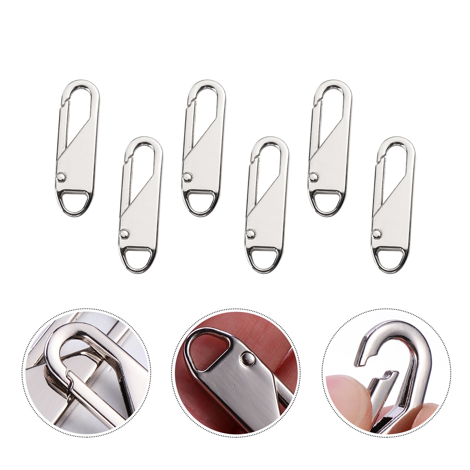 6Pcs Afneembare Rits Pull Tab Vervanging Rugzak Kleding Rits Trekkers