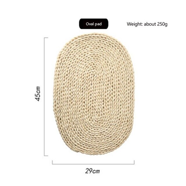 Tapis de Table rond en rotin tissé en paille de maïs naturel, napperons thermo-isolant, porte-Pot, sous-verres, accessoires de cuisine: A4