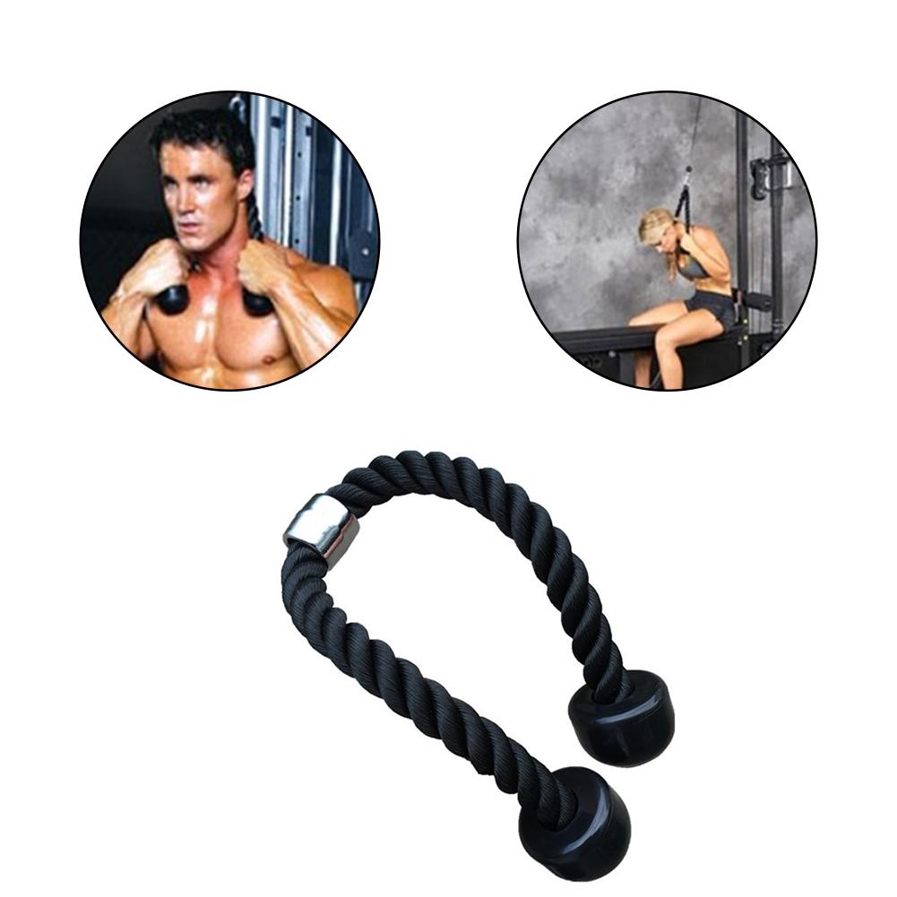 Tricep rep buken crunches kabel dra ner laterala biceps muskelträning fitness kroppsbyggnad gym pull rep