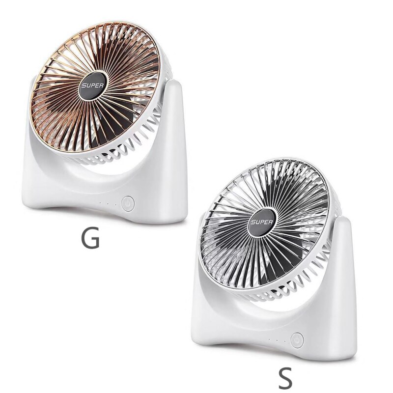 Small Table Fan With Strong Airflow Quiet Operation Portable Fan Speed Adjustable Head 360 Rotatable Mini Fan For Home Office