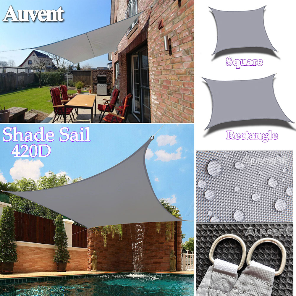 300D Grijs Alle Size Waterdichte Vierkante Rechthoek Driehoek Zon Zonnezeil Tuin Terras Luifel Zwemmen Schaduw Kamp Wandelen Yard Luifels