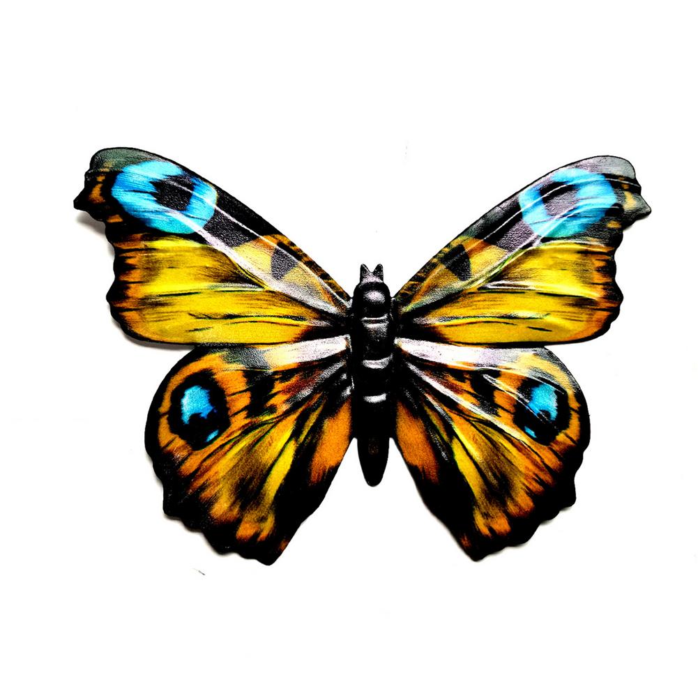 3D Metal Butterfly Decor Inspirational Wall Decor Sculpture: Yellow