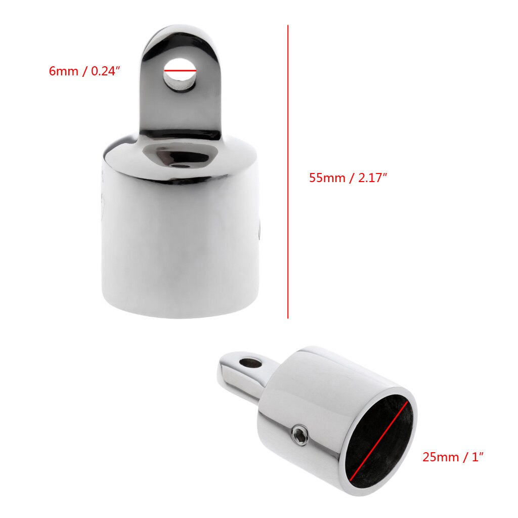 Auge Ende Kappe Bimini oben passend zu Stiefel Hardware- 1 ''25mm-Marine Klasse 316 edelstahl Material, poliert oberfläche
