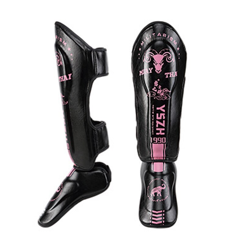 BN Thicker Boxing Shin Guards KickBoxing Fitness Anckle-support EVA Protection MuayThai Sanda Leg Shin Pad Taekwondo Guard: Light Yellow / L 160cm to 190cm