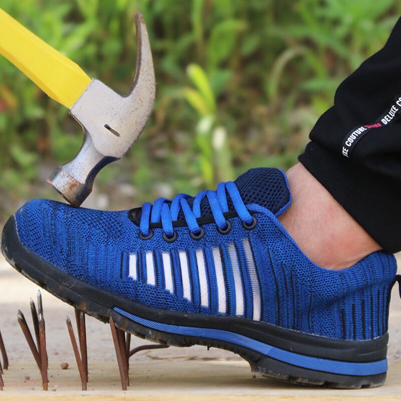 Arbeidsverzekering schoenen mesh licht ademend stalen neus sportschoenen anti-mijt steekbescherming veiligheidsschoenen heren werkschoenen