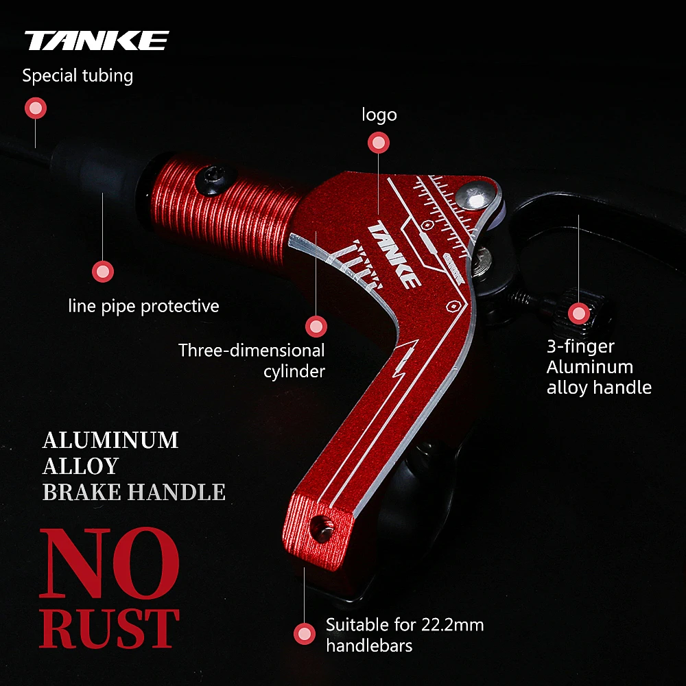 TANKE-Juego de frenos de disco hidráulicos para bicicleta de montaña, rotores de 160mm, placa de pinza de aceite, abrazadera delantera y trasera para bicicleta de montaña, mango de 22,2mm, un pilar