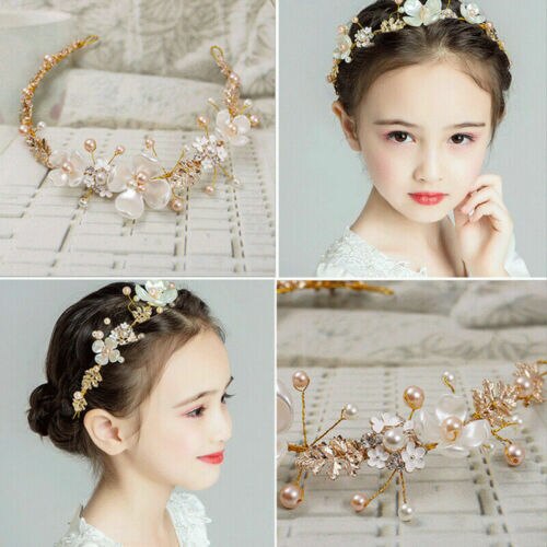 Bandeau pour petites filles, couronne de cheveux, couronne de mariée, bal princesse, Champagne, pour filles,