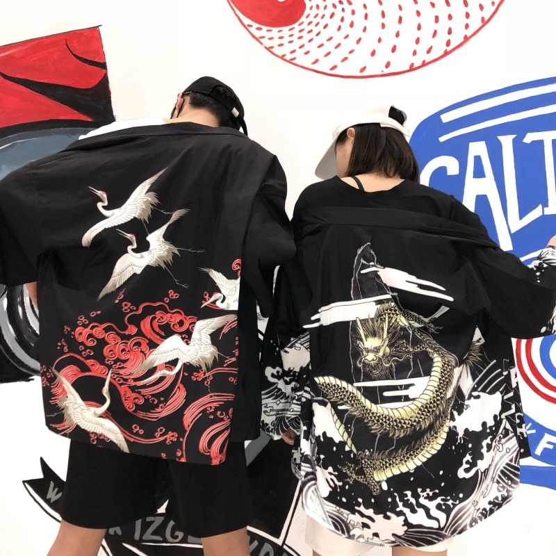 Kimono femmes hommes unisexe yukata japonais kimono homme femmes cardigan japonais streetwear japonais vêtements 10492