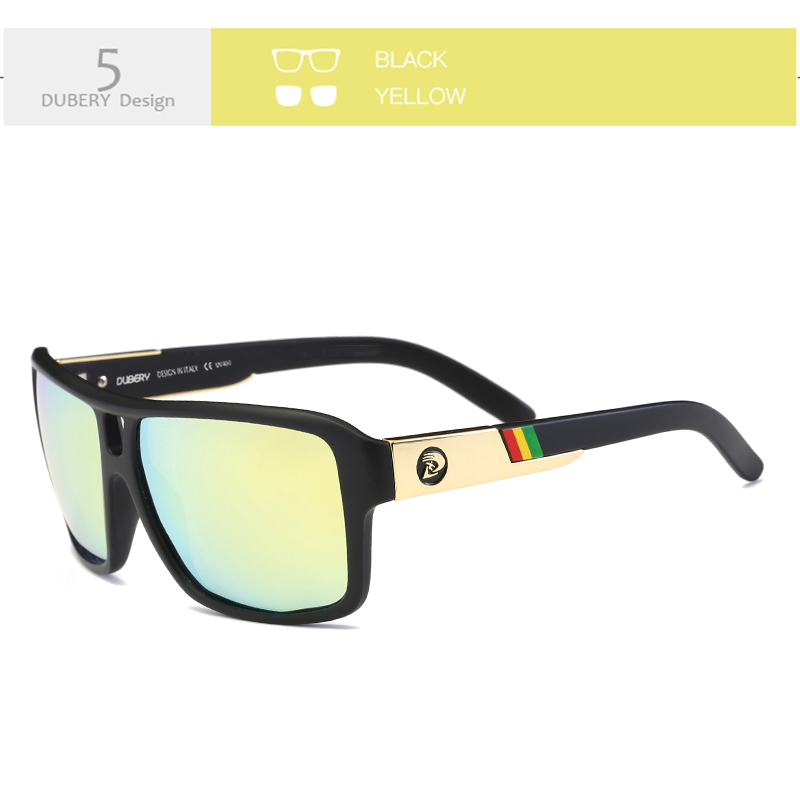 DUBERY Gafas de sol polarizadas con protección UV400 para hombres y mujeres, 10 colores, modelo 008: YELLOW