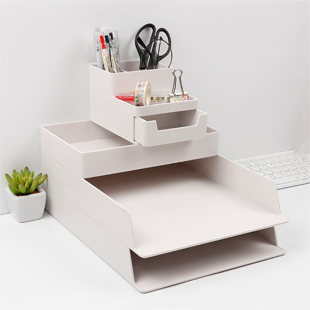 Office Desktop Organizer A4 Paper Drawer Storage Box Multi-functional Stackable File Cabinet Pen Holder
