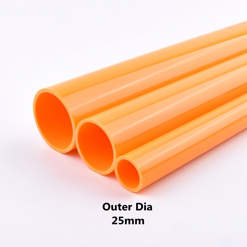 Out dia 20-50mm Orange PVC Pipe Length 50cm Agriculture Garden Irrigation Aquarium Fish Tank Water Tube Plumbing Pipe Fitting: 1Pc(50cm) / Outside Dia 25mm