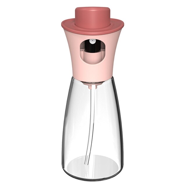 Juego de Cocina Dispensador de Aceite para Barbacoa, Botella de Vidrio para Mezclar Condimentos, Vinagre, Salsa de Soja, Espray, Condimentos: Pink / 1pcs