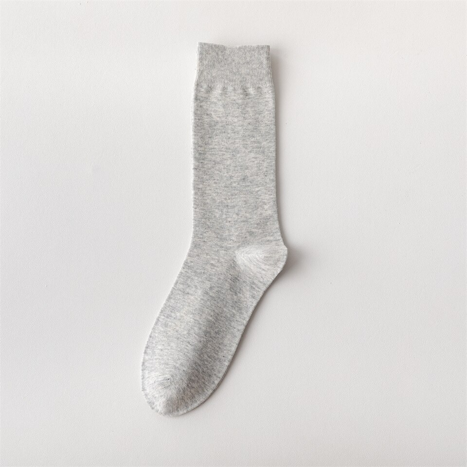 Calcetines largos de algodón puro para hombre, calcetín informal de negocios, desodorante, talla grande, 5 pares, Harajuku: A9