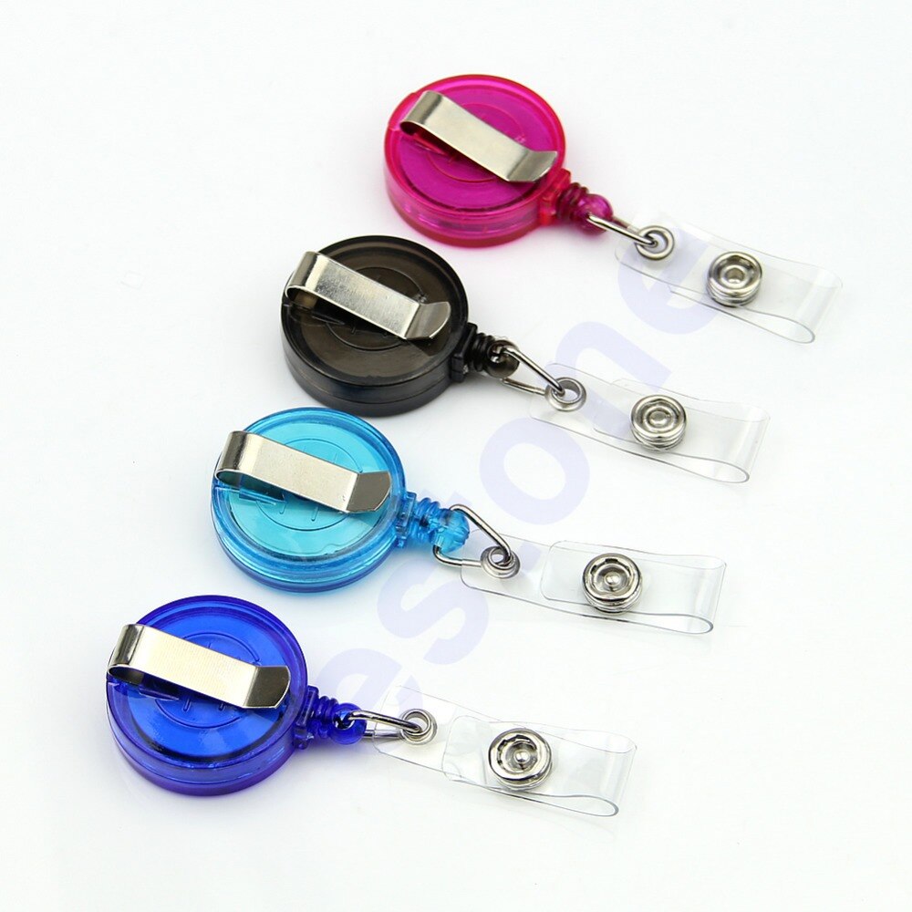 1pc udtrækkelige liftkort id-kort badge holder nøglering ruller nøglering med clips