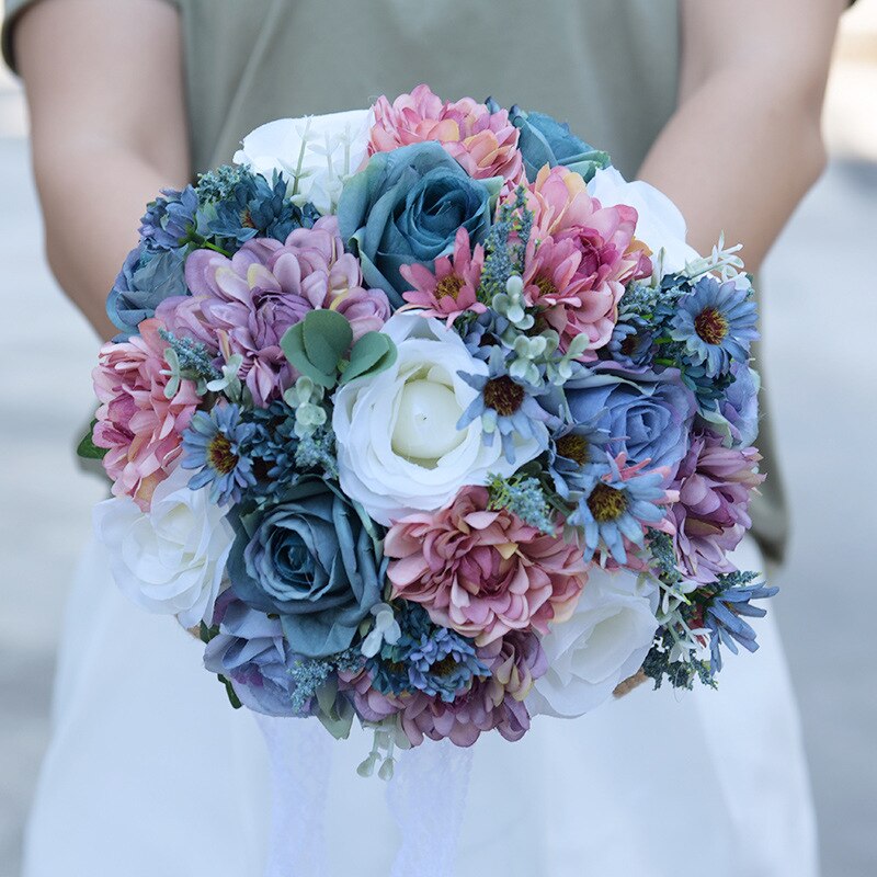 Kyunovia Jahrgang Wilden Blumen Rose Gerbera Hochzeit Strauß Braut Strauß Strauß de mariage braut blume Strauß GC8: Farbe 2