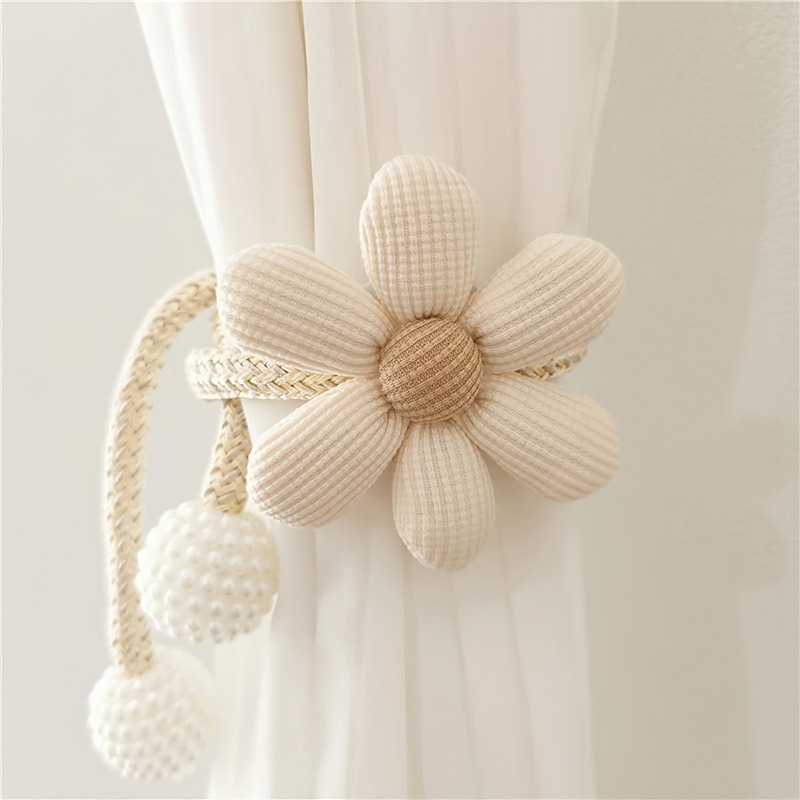2/4 Stuks 3D Bloem Gordijn Banden Auto Gordijn Banden Gordijn Magnetische Bal Tie Touw Bundel Touw Thuis/kamer Decoratie: Rood / 55-90cm