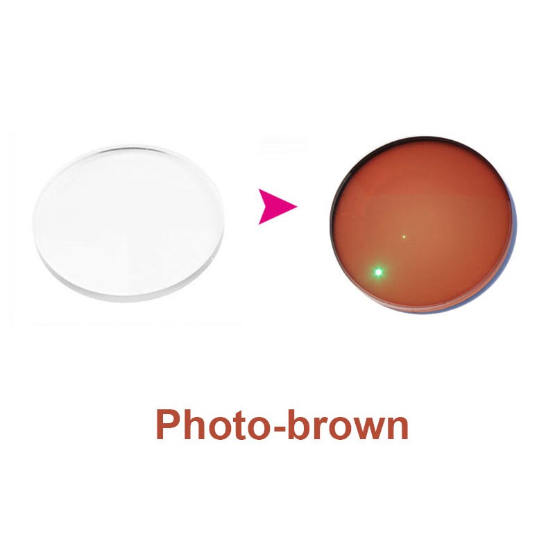 Handoer 1.56 Meekleurende Enkele Visie Optische Recept Lenzen Snelle Kleurverandering Lichtgevoelige Vision Correctie Lens: PhotoBrown