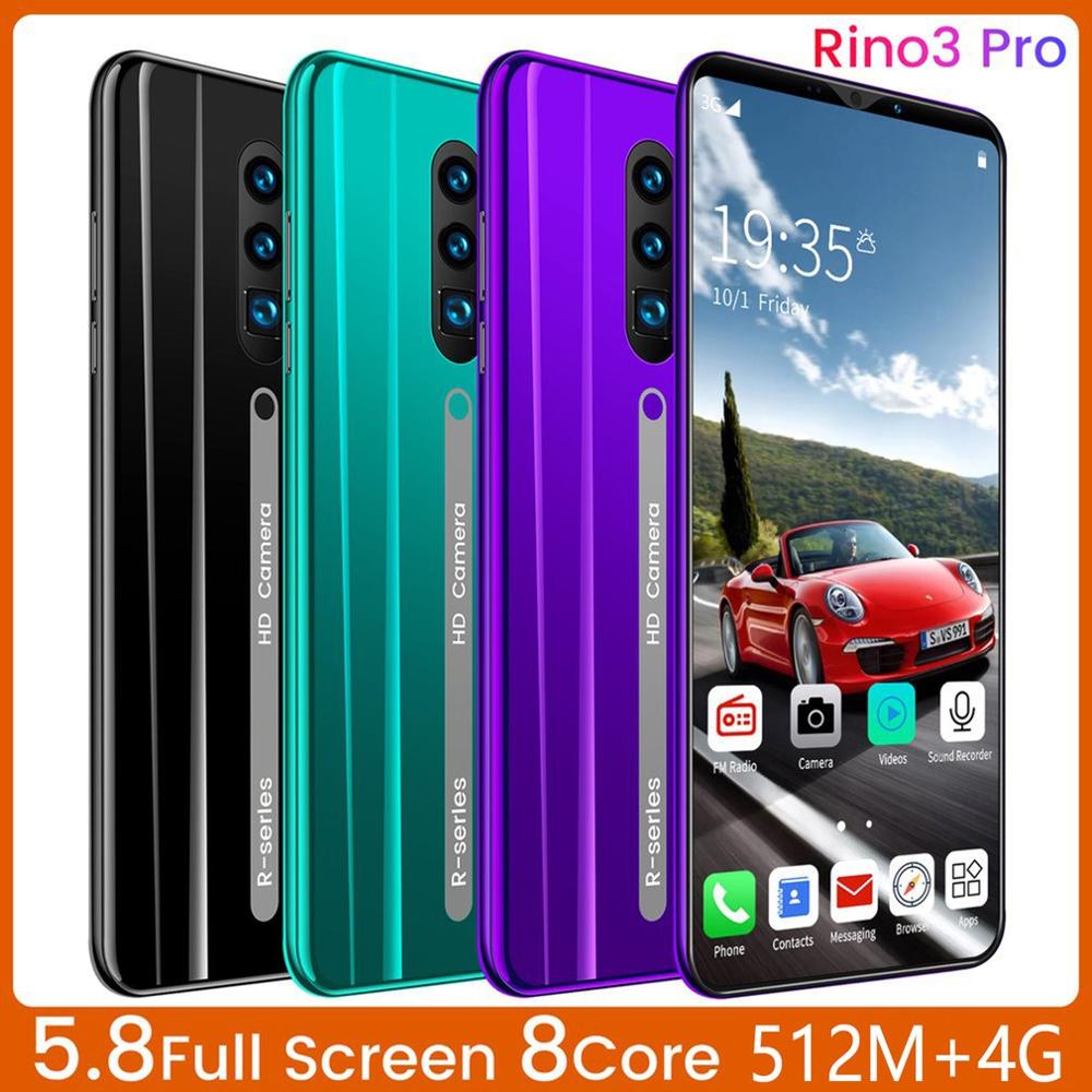 Rino3 pro Android Smartphones 8GB+256GB Octa-Core Face ID Unlock MTK6763 4000mAh Dual-SIM Dual Standby Mobile Phone