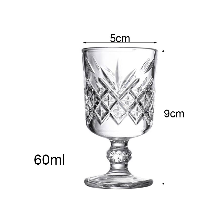Mini copa de vidrio en relieve para Bar, vaso transparente para cóctel, vaso para café expreso, leche, zumo, , 1 unidad: 3