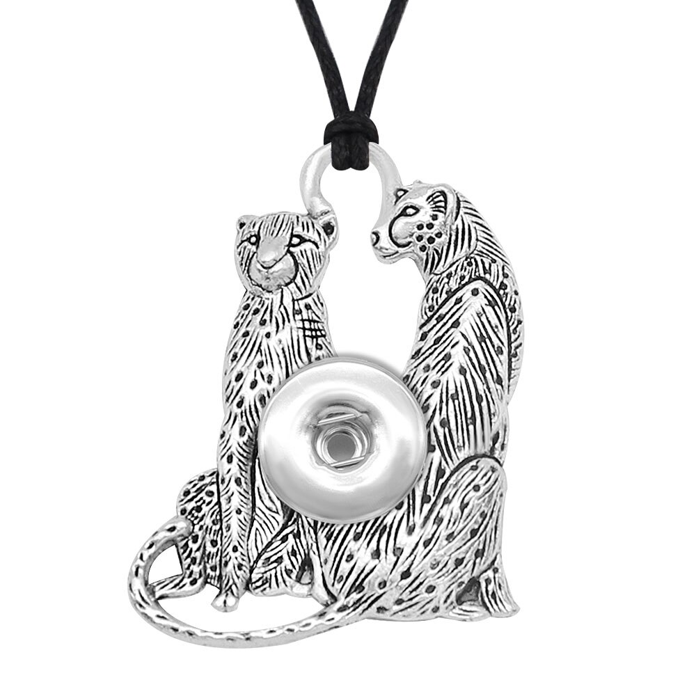 Leopard LIEBE 18mm Druckknopf Schmuck DIY Halskette MF558 BOBOSGIRL