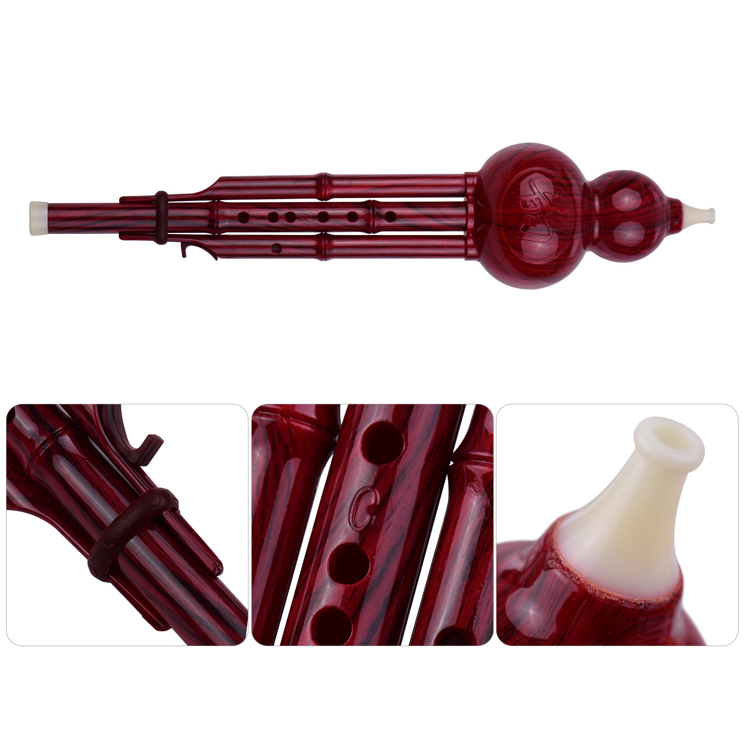 2- ton-c-tonart, hulusi-kürbisflöte, harzpfeifen, traditionelles chinesisches instrument mit chinesischem knoten, tragetasche für anfänger