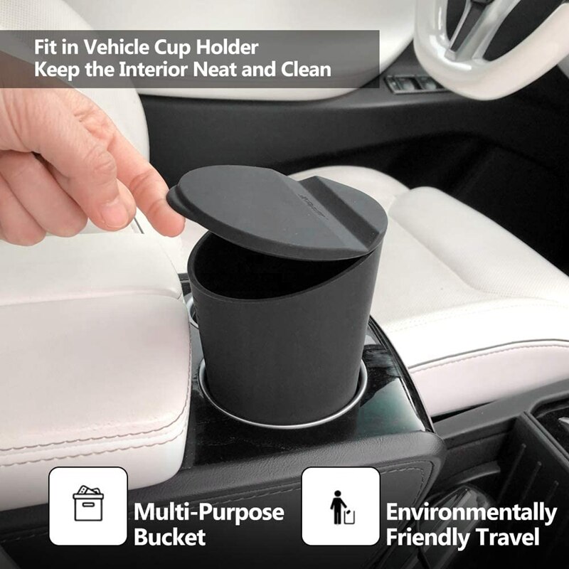 Car Trash Can with Lid Car Cup Holder Trash Bin Car Door Pocket Garbage Can Bin Trash Container for Car Office