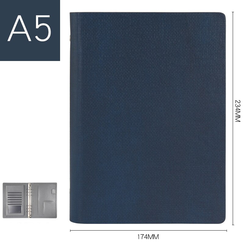 A5 Padfolio Clipboard Folder Card Holder Business Leather Organizer School Office Organizer 6 Ring Binder Manager Writing Pads: Green