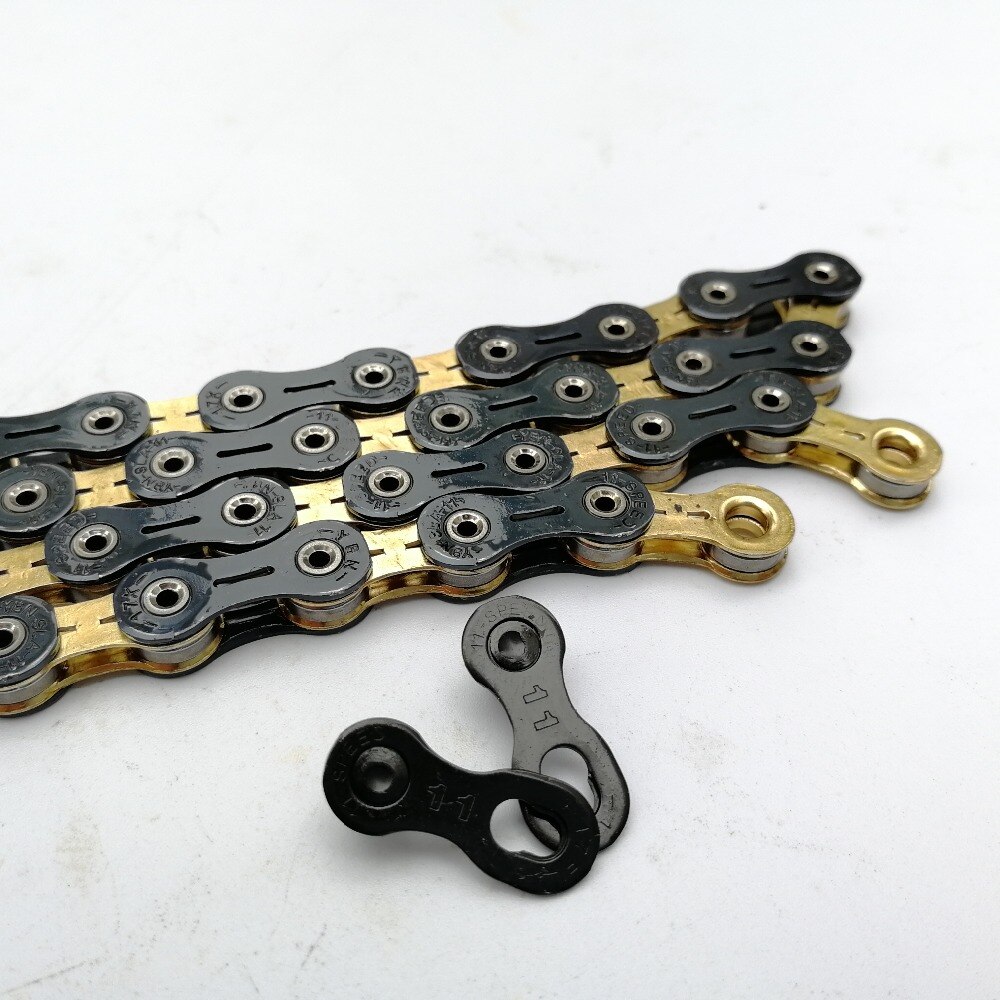 YBN Bicycle Chains Ultralight Black/Gold Hollow 11 Speed Chain MTB Road Bike Chain For Shimano Sram Campagnolo Systen