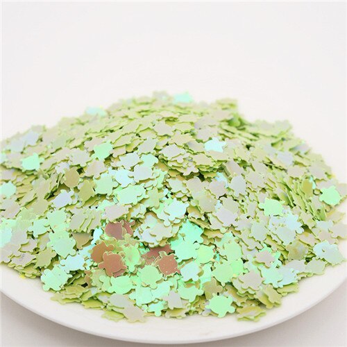 20g 7*8mm Sea turtle Tortoise Shape Loose Sequins PVC Paillettes For Craft Scrapbook Decoration Shaker Card DIY Accessories: AB green