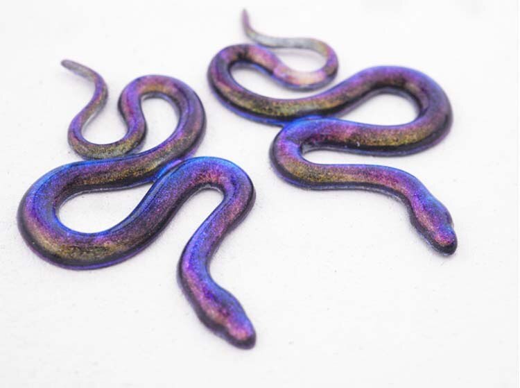 Molde de resina de silicona con forma de cabeza de serpiente para niñas, accesorios para llaveros, manualidades, de navidad