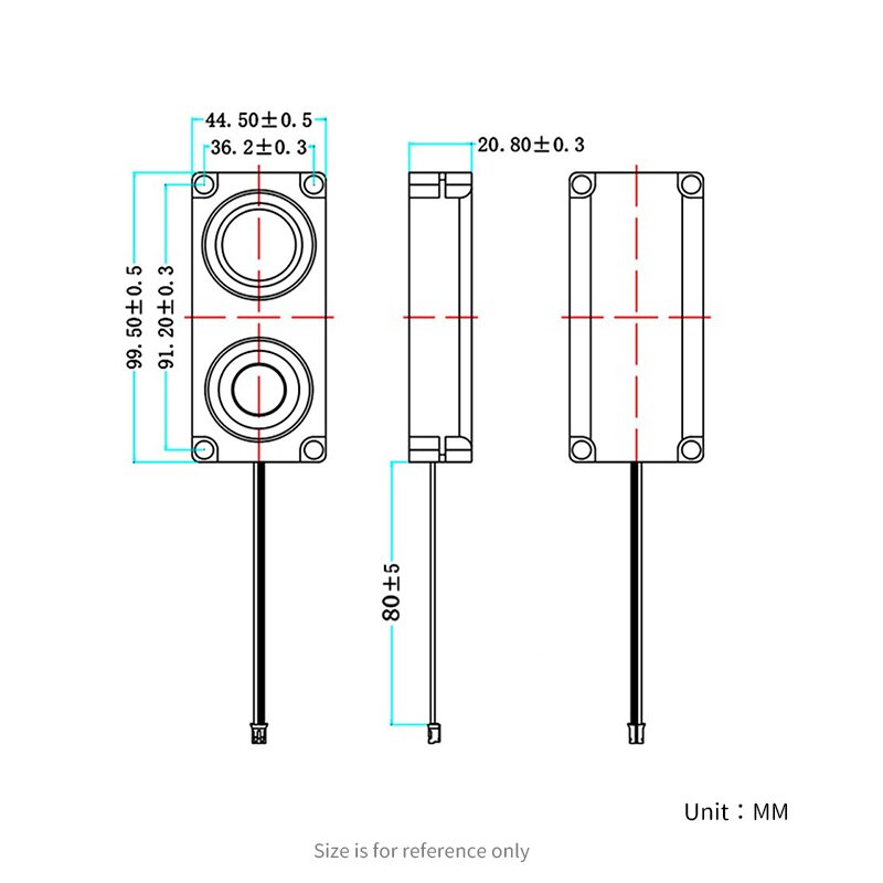 Unisian 2Pcs 10045 Tv Lcd Speaker 8Ohm 5W Full-Range Geluid Holte Dubbele Diafragma Bas Luidspre Diy draagbare Audio Systeem