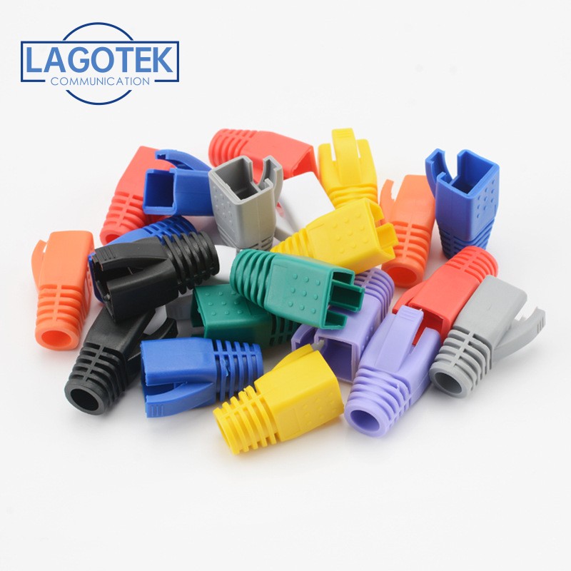 RJ45 Cat7 Caps Cat6a Network Ethernet Cable Connector Cat 7 Plug Protective Multicolour Boots Sheath Color Bush OD 8.5mm