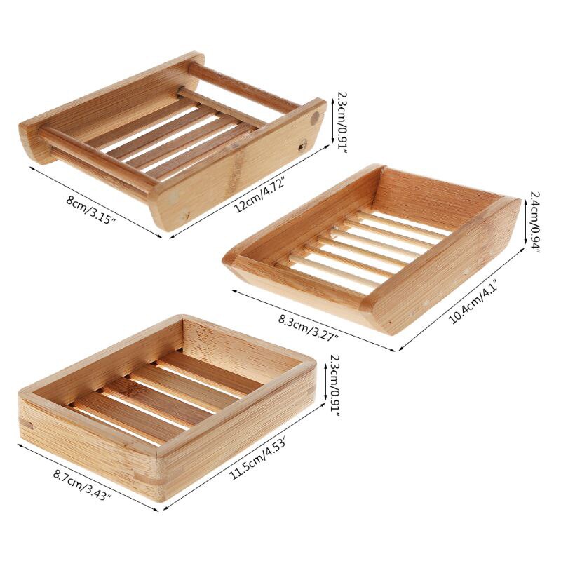 Natural Wooden Soap Dish Wood Soap Tray Holder Storage Soap Rack Plate Box Container For Bath Shower Plate Bathroom