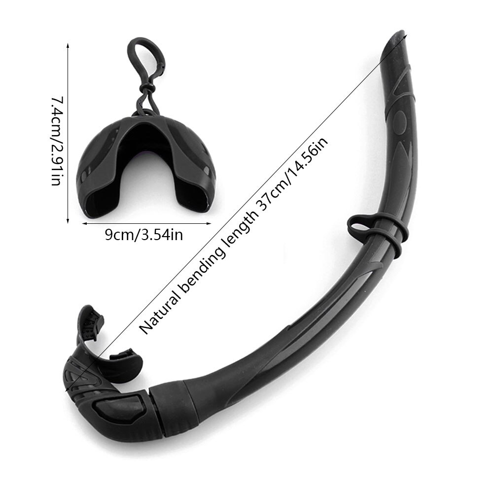 Silicone Foldable Snorkel Tube With Compact Storage Case Unisex Roll Up Snorkel Wet Breathing Tube For Snorkeling Swim: black