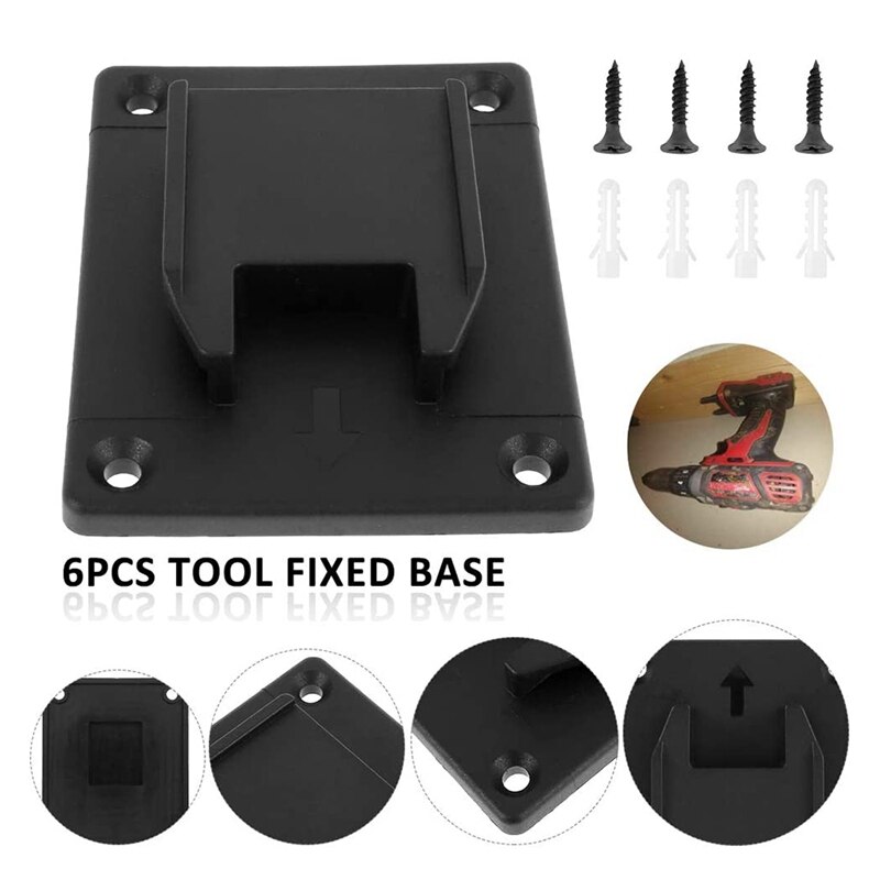 Soportes de herramientas con 24 tornillos para Dewalt, montaje de taladro de 20V, compatible con Milwauke E M18, 6 paquetes