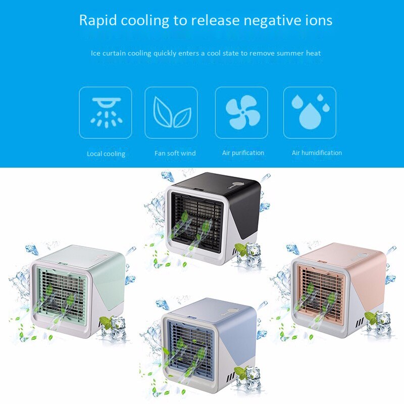 Mini Usb Air Cooler Draagbare Airconditioner Luchtbevochtiger Luchtreiniger Desktop Air Koelventilator Luchtkoeler Ventilator Voor Office