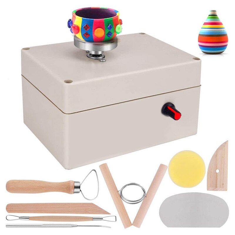 Pottery Wheel, USB Pottery Machine with Pottery Shaping Tools, Pottery Wheel Mini Clay Making DIY Craft Pottery Machine Ceramic