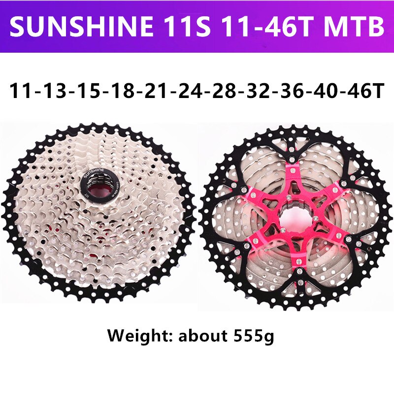 solskinn-sz mtb / landeveissykkel svinghjul 11/22/33 hastighet 11-25t/28t/32t/36t/40t/42t/46t/50t/52t kassett svinghjul og kmc  x11