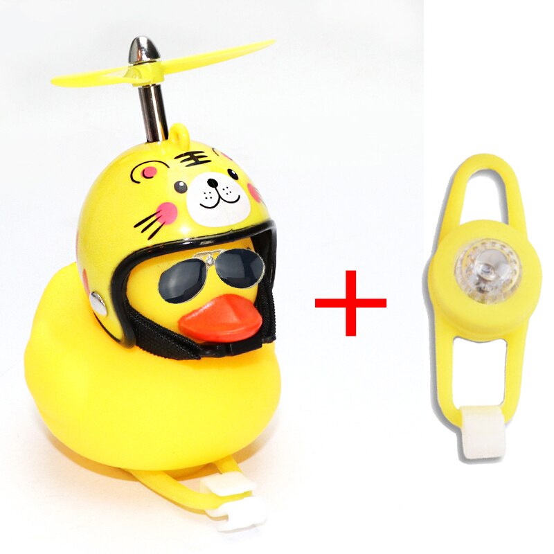 Droga Mtb kaczka dzwonek rowerowy rower kaczka guma z kaskiem Ducky z kaskiem kaczka ładny silnik wiatrowy w samochodzie akcesoria rowerowe: Tiger light