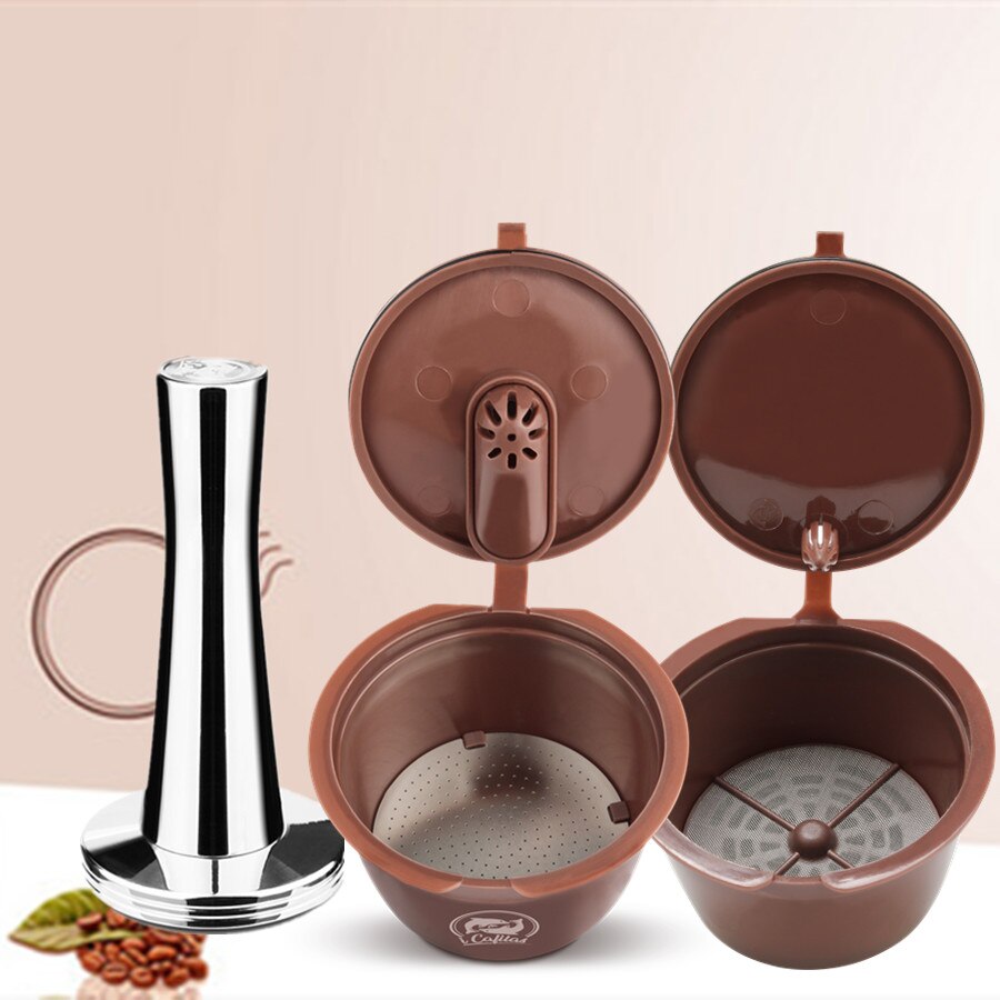 Filtro de cápsula de café Crema, actualización de 3ª generación, cafetera Dolce Gusto de dos tipos, cestas reutilizables rellenables para tazas de café: 1pcsNO1-1pcsNO2-1tam