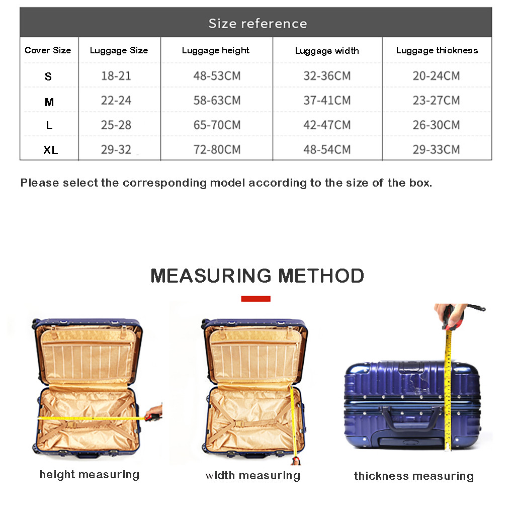 Aelicy Thicker Travel Suitcase Protective Cover Luggage Case Travel Elastic Luggage Dust Cover Apply To 18''-32''