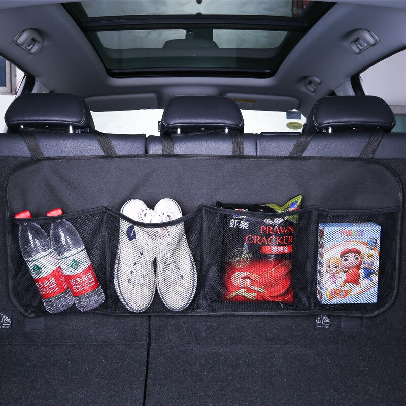 Auto Lagerung Organizer Auto Kofferraum Tasche Universal- Große Kapazität Rücksitz Lagerung Tasche Kofferraum Ladung Gittergewebe Halfter Tasche